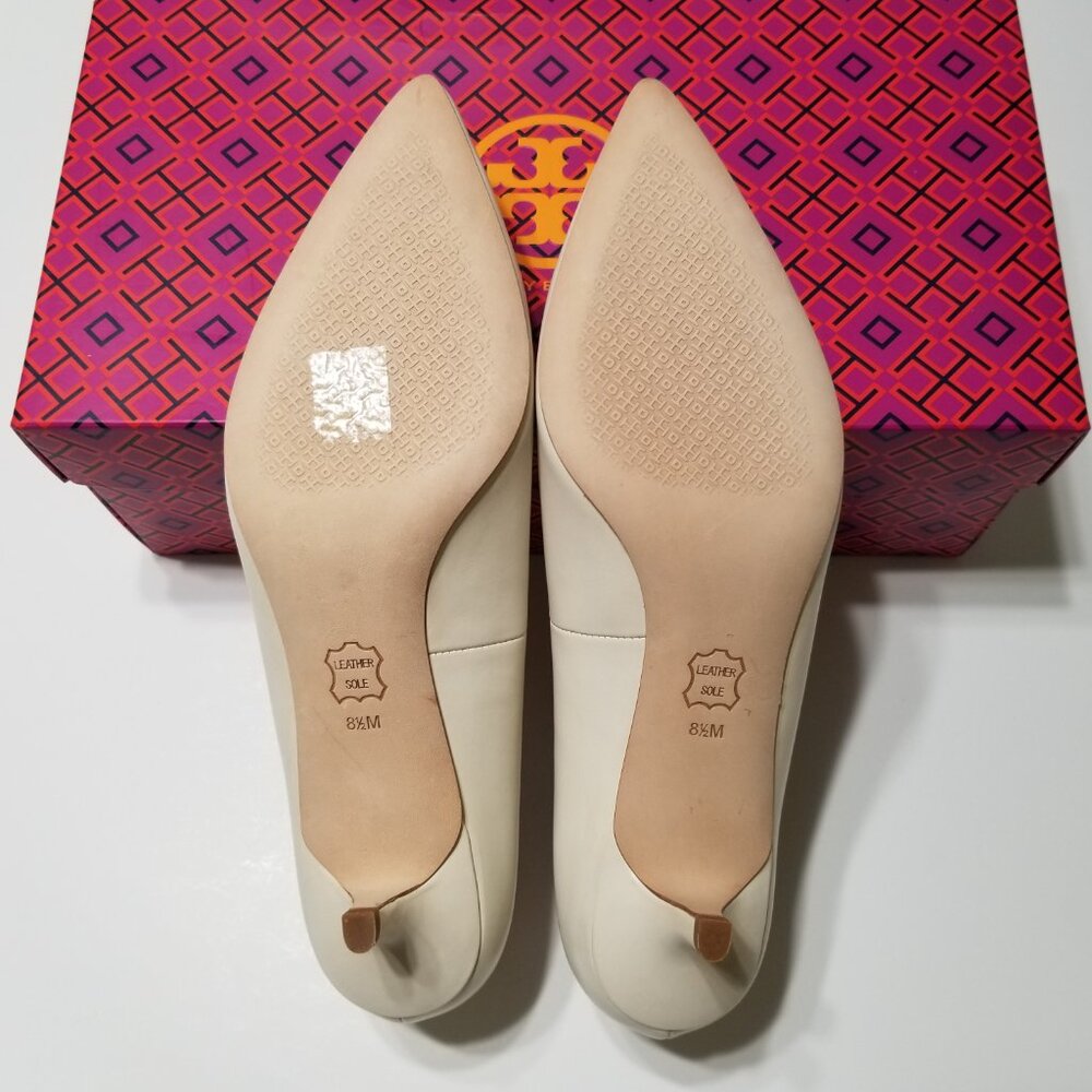 NIB Tory Burch Elizabeth Pump 40MM Leather Perfect Ivory Size 8.5 $278 - Picture 15 of 16